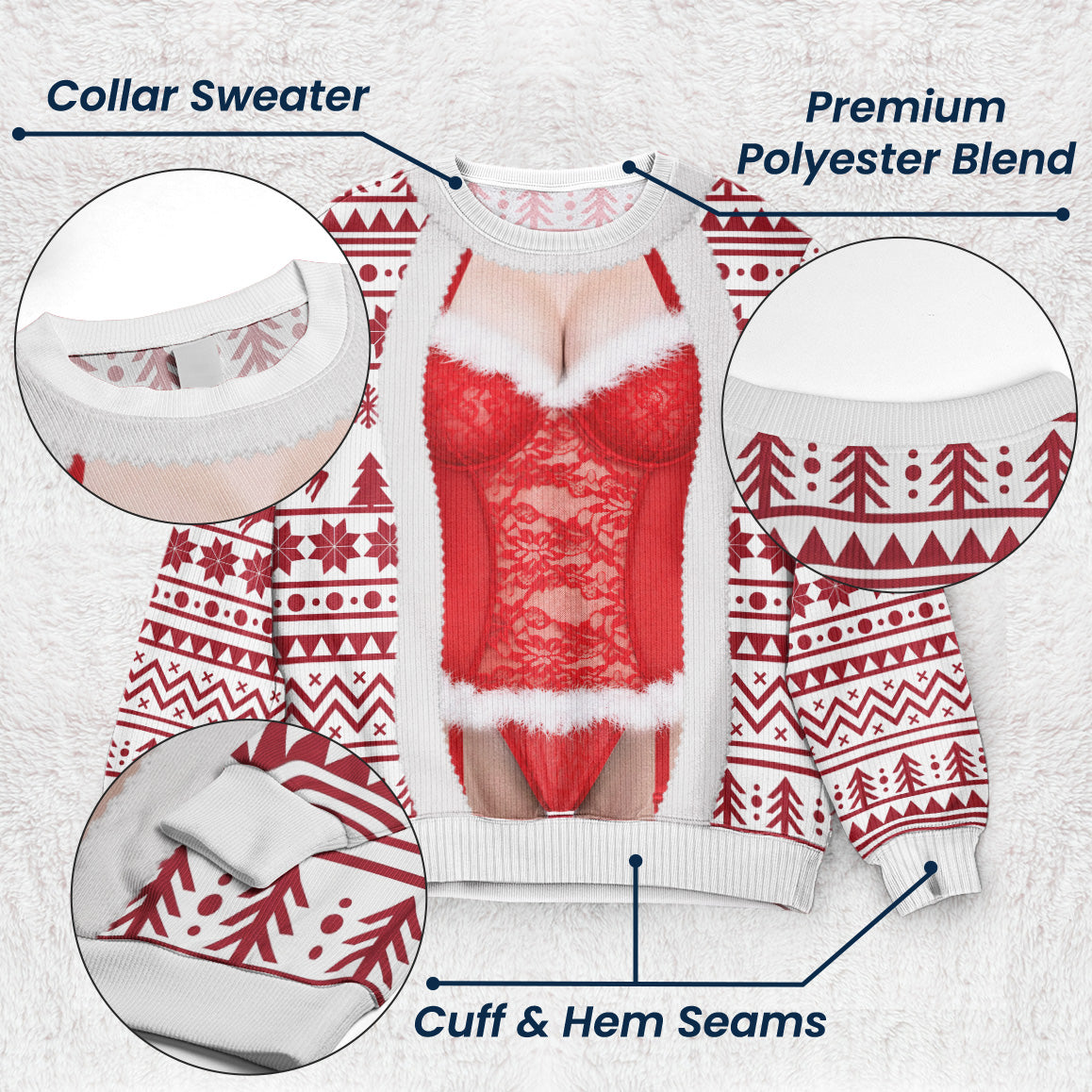 Custom Funny Christmas Sweater, Corset Novelty Knitted Pullover, Ugly Holiday Gift - Personalized Sweater 4