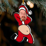 Custom Funny Face Santa Gifts For Him, Coworkers, Friends, Dad, Husband - Personalized Ornament 4