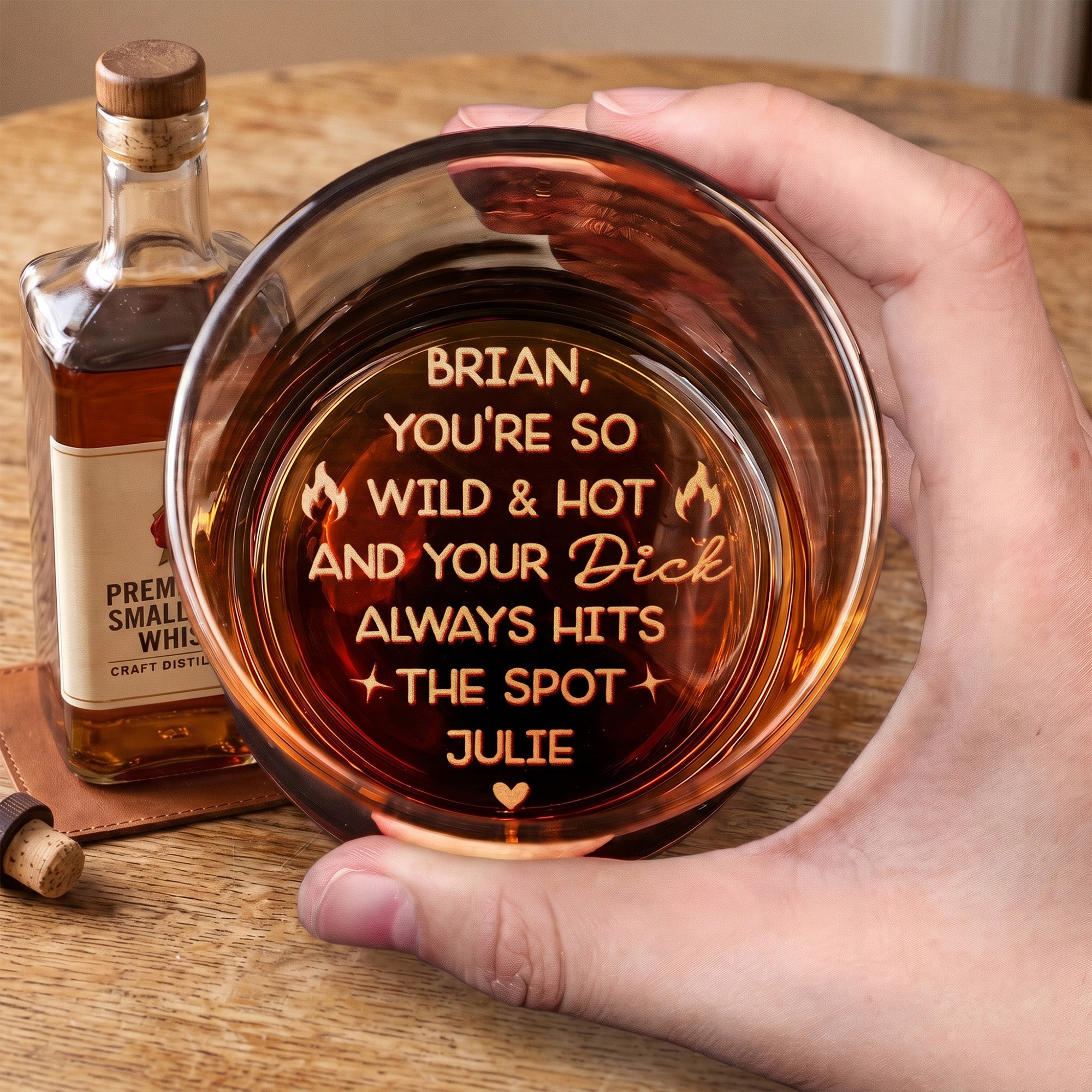 Custom Funny Message For Him, Husband - You Are Wild - Personalized Whiskey Glass 1