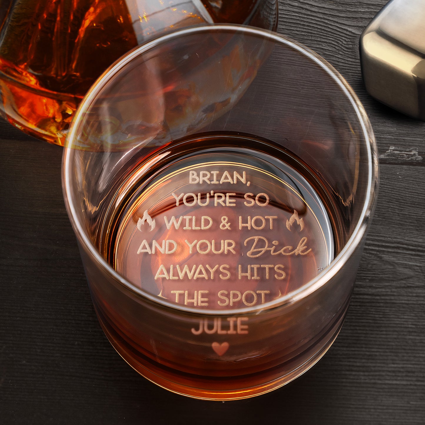 Custom Funny Message For Him, Husband - You Are Wild - Personalized Whiskey Glass 3