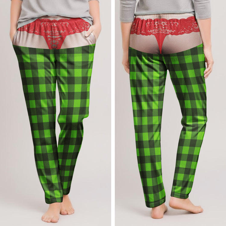 Custom Funny Pajama Pants, Novelty Thong Pajamas Christmas - Personalized Lounge Pants 3