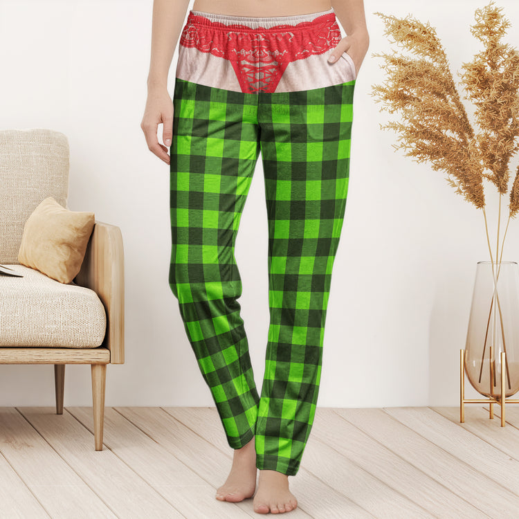 Custom Funny Pajama Pants, Novelty Thong Pajamas Christmas - Personalized Lounge Pants 7