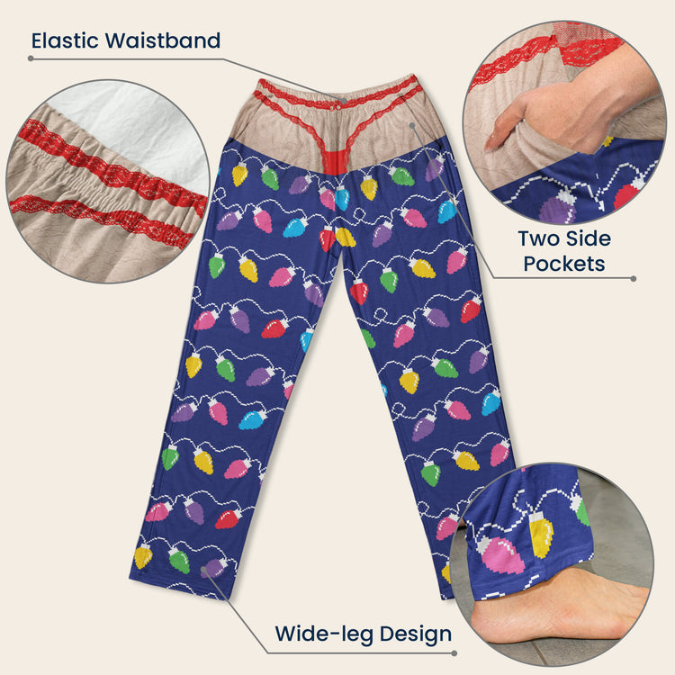 Custom Funny Pajama Pants, Novelty Thong Pajamas Christmas - Personalized Lounge Pants 8