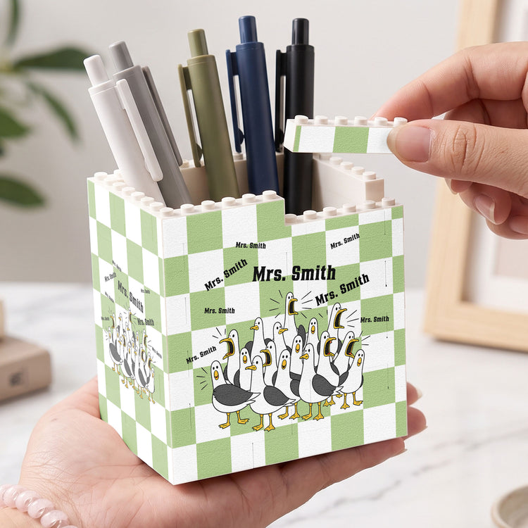 Custom Funny Seagulls Teacher - Personalized Pen Holder 3