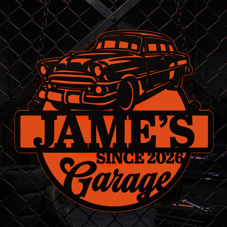 Custom Garage Decor, Biker Handy Man Glowing Wall Art Gift - Personalized Wood Sign 2