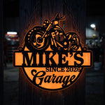 Custom Garage Decor, Biker Handy Man Glowing Wall Art Gift - Personalized Wood Sign 4