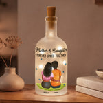 Custom Gifts Mother & Daughter Forever Linked Together Gifts For Mom, Daughter - Personalized Bottle Lamp 2