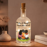 Custom Gifts Mother & Daughter Forever Linked Together Gifts For Mom, Daughter - Personalized Bottle Lamp 3