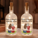 Custom Gifts Mother & Daughter Forever Linked Together Gifts For Mom, Daughter - Personalized Bottle Lamp 4