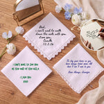 Custom Hand-writing Wedding Gifts From Bride To Groom, Mom, Dad - Personalized Handkerchief 1
