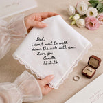 Custom Hand-writing Wedding Gifts From Bride To Groom, Mom, Dad - Personalized Handkerchief 5