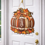 Custom Initial Football Pumpkin Fall Rustic Thanksgiving Autumn Porch Decor - Personalized Wood Sign 4