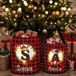 Custom Initial Letter Christmas Gift Bag, Christmas Bag With Name, Holiday Gift Bag, Santa Gift Bag, Family Christmas Sack - Personalized Basket 1