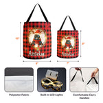 Custom Initial Letter Christmas Gift Bag, Christmas Bag With Name, Holiday Gift Bag, Santa Gift Bag, Family Christmas Sack - Personalized Basket 4