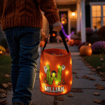 Custom Initial Letter Trick Or Treat Bag, Personalized Halloween Bucket, Led Light Halloween Party Bag For Kids - Personalized Halloween Basket 3
