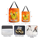 Custom Initial Letter Trick Or Treat Bag, Personalized Halloween Bucket, Led Light Halloween Party Bag For Kids - Personalized Halloween Basket 5