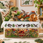 Custom Kid Name Dinosaur Jurassic T-Rex Boys Room Decor Toddler - Personalized Storage Basket 1