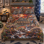 Custom Kid Name Dinosaur Jurassic T-Rex - Custom Blanket 1