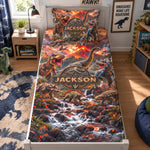 Custom Kid Name Dinosaur Jurassic T-Rex - Custom Blanket 7