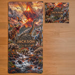 Custom Kid Name Dinosaur Jurassic T-Rex - Custom Blanket 8