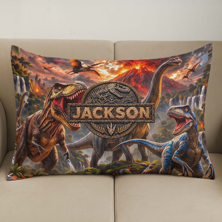 Custom Kid Name Dinosaur Jurassic T-Rex - Custom Blanket 9