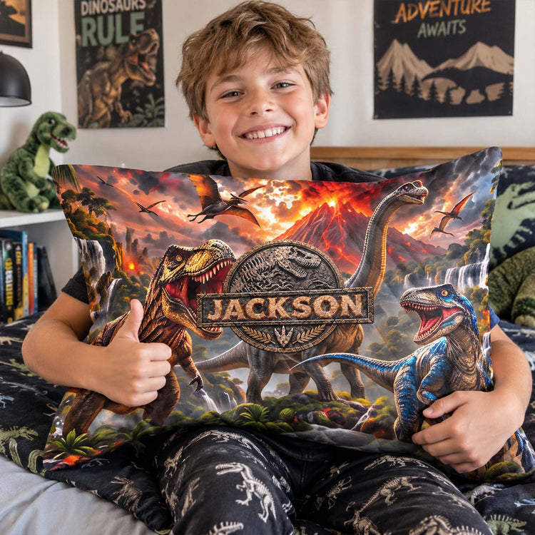 Custom Kid Name Dinosaur Jurassic T-Rex - Custom Blanket 10