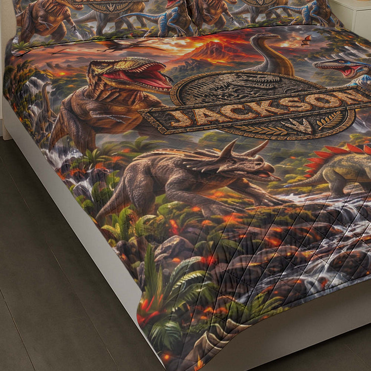 Custom Kid Name Dinosaur Jurassic T-Rex - Custom Blanket 11