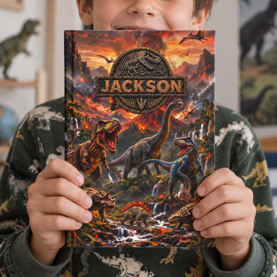 Custom Kid Name Dinosaur Jurassic T-Rex - Personalized Journal