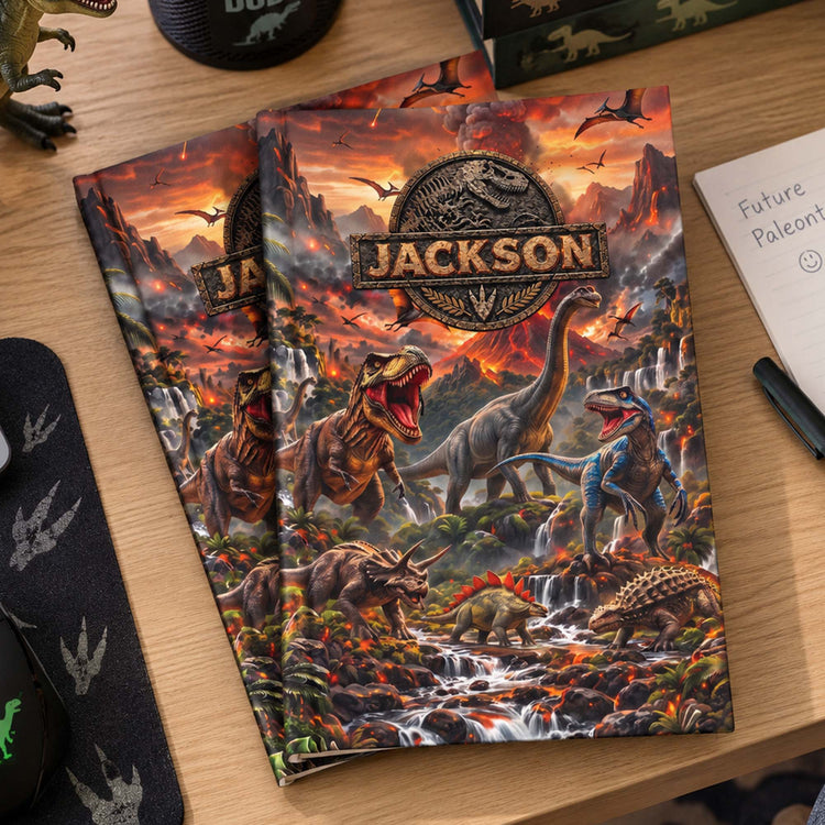 Custom Kid Name Dinosaur Jurassic T-Rex - Personalized Journal 5