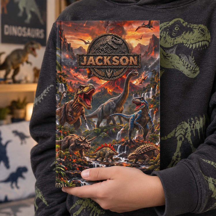 Custom Kid Name Dinosaur Jurassic T-Rex - Personalized Journal 6