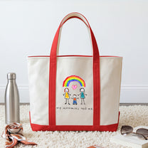 Custom Kids Drawing, Kid Art Bag, Mother’S Day Gift, Teacher, Grandma Thank You Gifts - Personalized Tote Bag 2