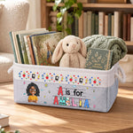 Custom Kids Name Cute Cartoon - Personalized Storage Basket 2