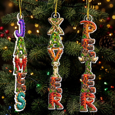 Custom Kid's Names - Dinosaur Jurrasic Lovers For Boy, Son, Grandson - Personalized Ornament