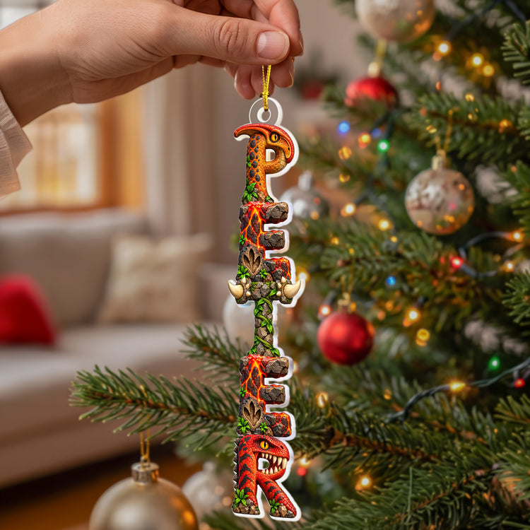 Custom Kid's Names - Dinosaur Jurrasic Lovers For Boy, Son, Grandson - Personalized Ornament 4