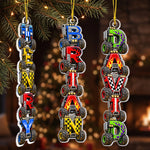 Custom Kid's Names - Monster Truck Lovers For Boy, Son, Grandson - Personalized Ornament 1
