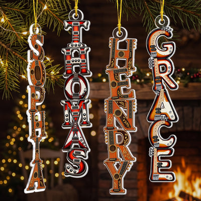 Custom Letter With Name For Guitar Lover, Him, Her - Personalized Ornament