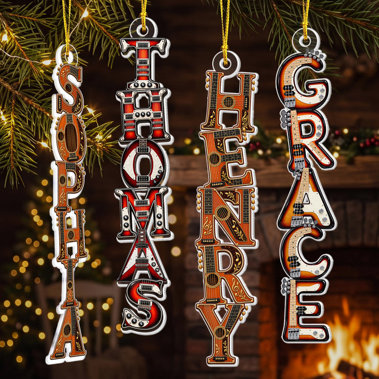 Custom Letter With Name For Guitar Lover, Him, Her - Personalized Ornament 1