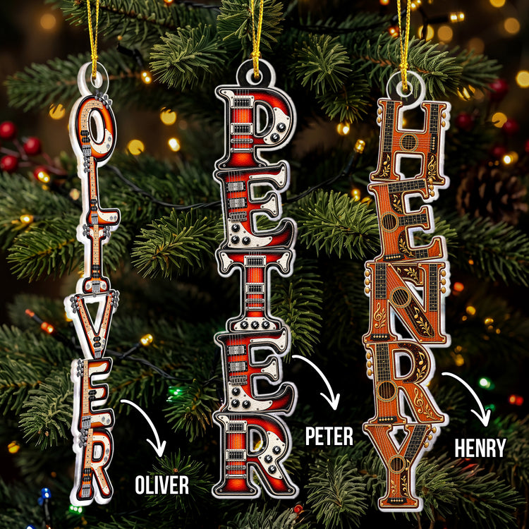 Custom Letter With Name For Guitar Lover, Him, Her - Personalized Ornament 2