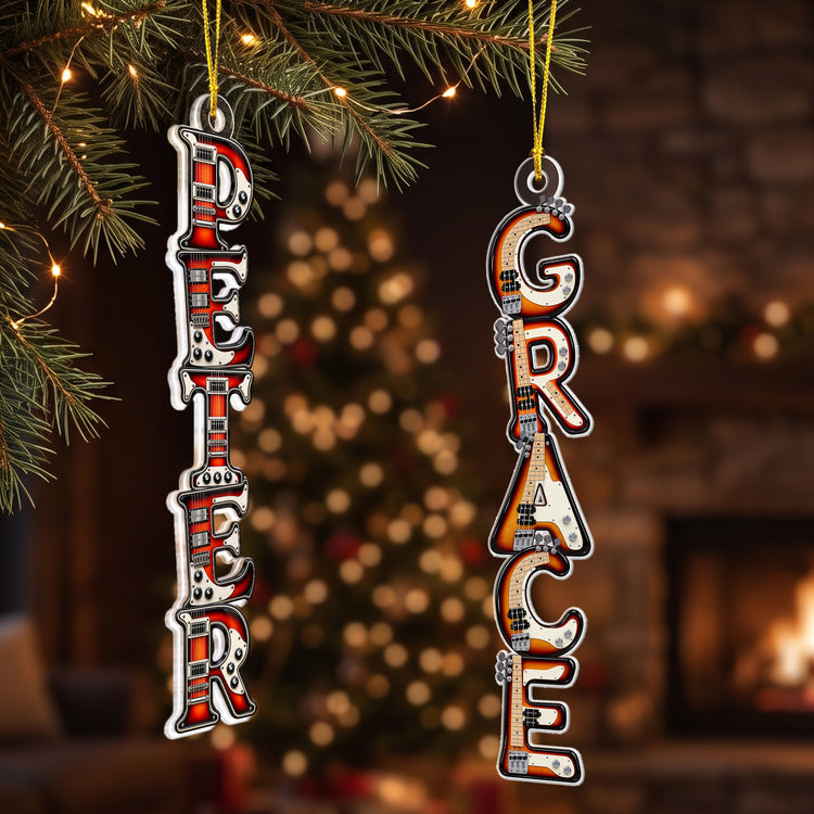 Custom Letter With Name For Guitar Lover, Him, Her - Personalized Ornament 3
