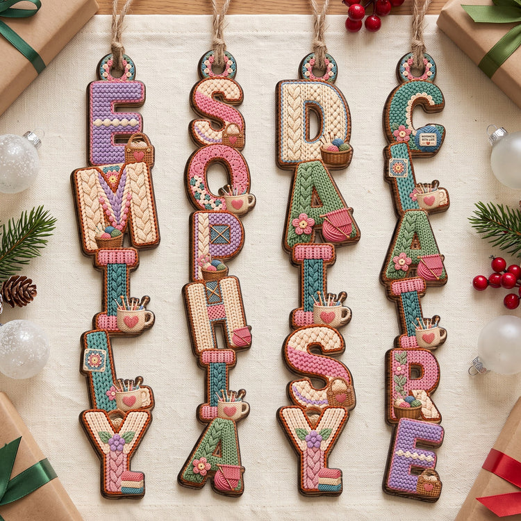 Custom Letter With Name For Knitting Lovers Crocheting Lovers - Personalized Ornament 1