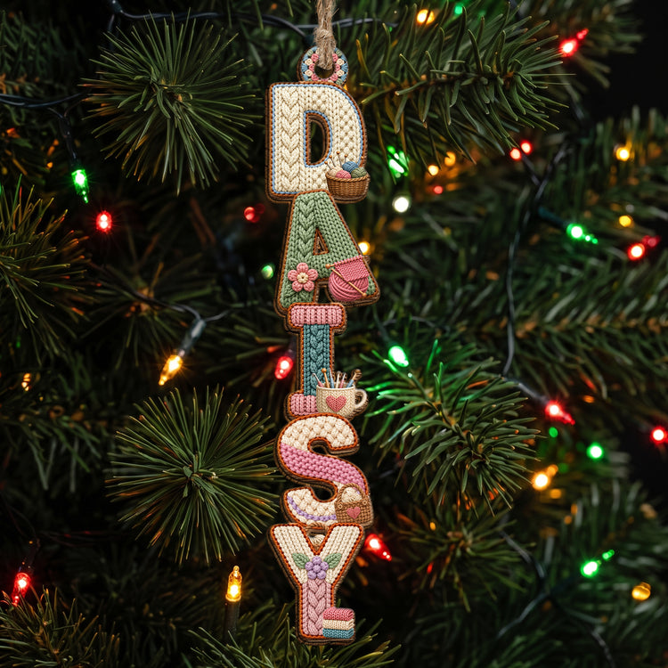 Custom Letter With Name For Knitting Lovers Crocheting Lovers - Personalized Ornament 4
