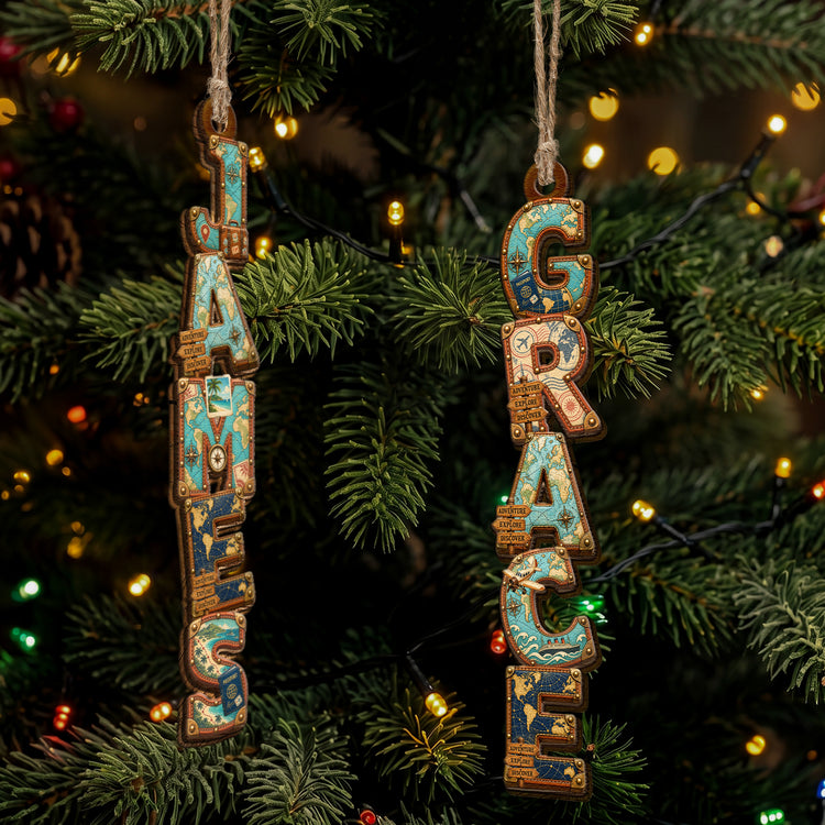 Custom Letter With Name For Travelers - Personalized Ornament 3