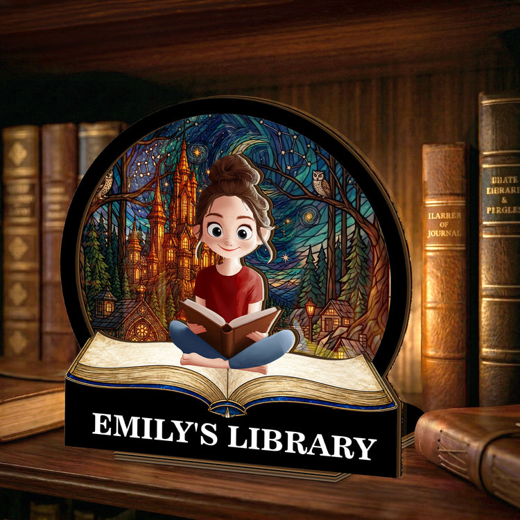 Custom Library, Book Nook For Book Worm - Personalized Wooden Plaque 2