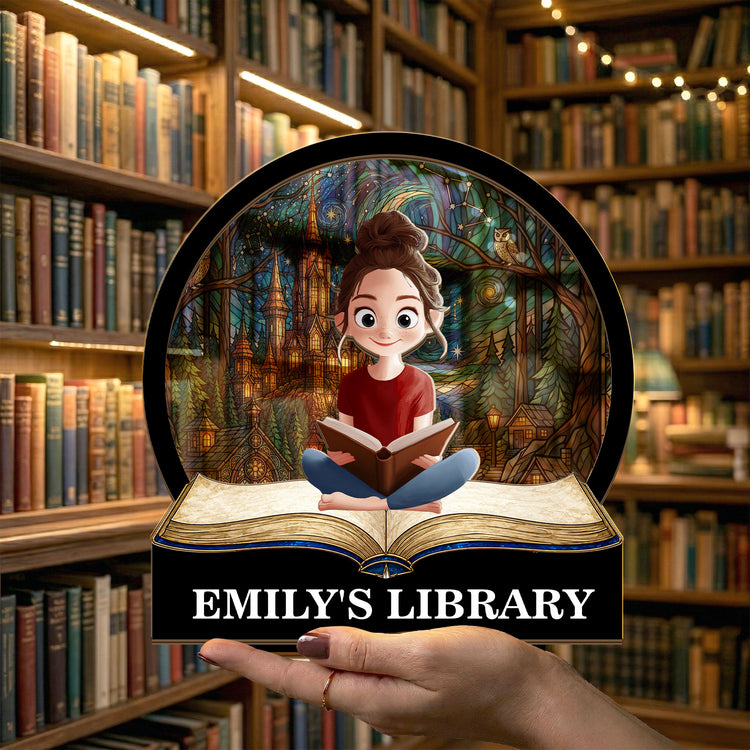 Custom Library, Book Nook For Book Worm - Personalized Wooden Plaque 4