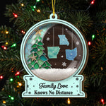 Custom Long Distance Christmas Birthday Gifts For Mom, Dad, Brother, Sister Connected By Heart Never Apart - Personalized Ornament 1
