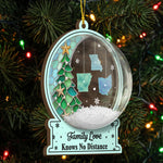 Custom Long Distance Christmas Birthday Gifts For Mom, Dad, Brother, Sister Connected By Heart Never Apart - Personalized Ornament 2