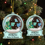 Custom Long Distance Christmas Birthday Gifts For Mom, Dad, Brother, Sister Connected By Heart Never Apart - Personalized Ornament 4