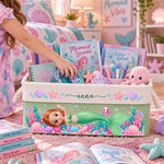 Custom Mermaid Princess For Little Girl, Daughter, Granddaughter - Personalized Storage Basket 2