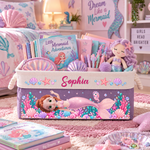 Custom Mermaid Princess For Little Girl, Daughter, Granddaughter - Personalized Storage Basket 3