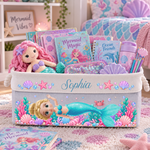 Custom Mermaid Princess For Little Girl, Daughter, Granddaughter - Personalized Storage Basket 4